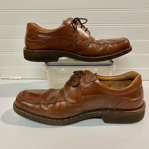 ECCO Holton Mens US 10-10.5 EUR 44 Brown Leather Apron Toe Oxfords Dress Shoes